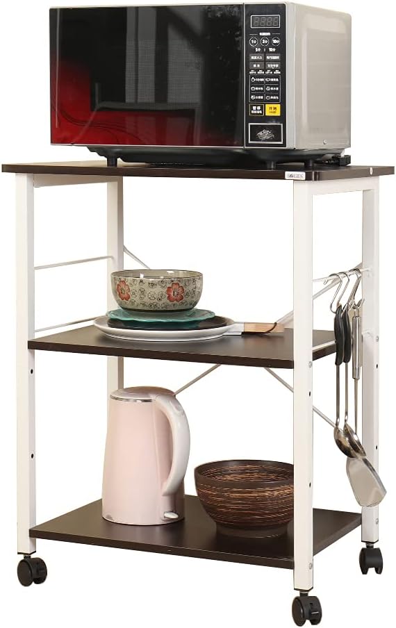 3-Tier Microwave Cart Stand with Storage Shelf U9406
