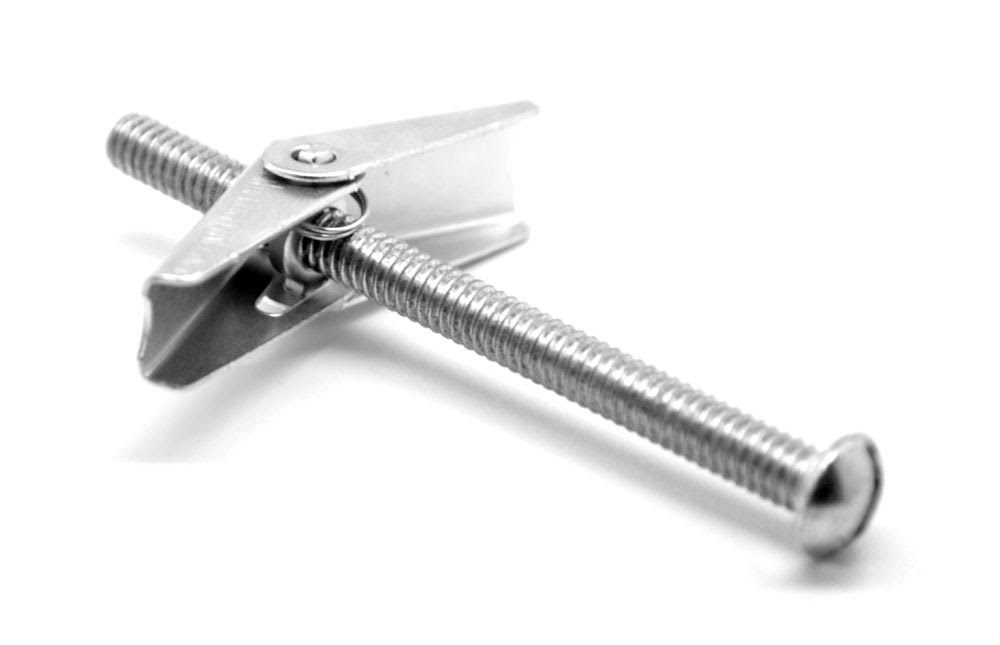 3/16x22-24 x 6x22 Coarse Thread Toggle Bolt Slotted Round Head Low Carbon Steel Zinc Plated Q2799