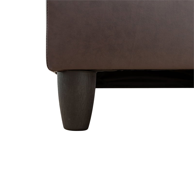 Faux Leather Left Facing Sectional Brown D22490