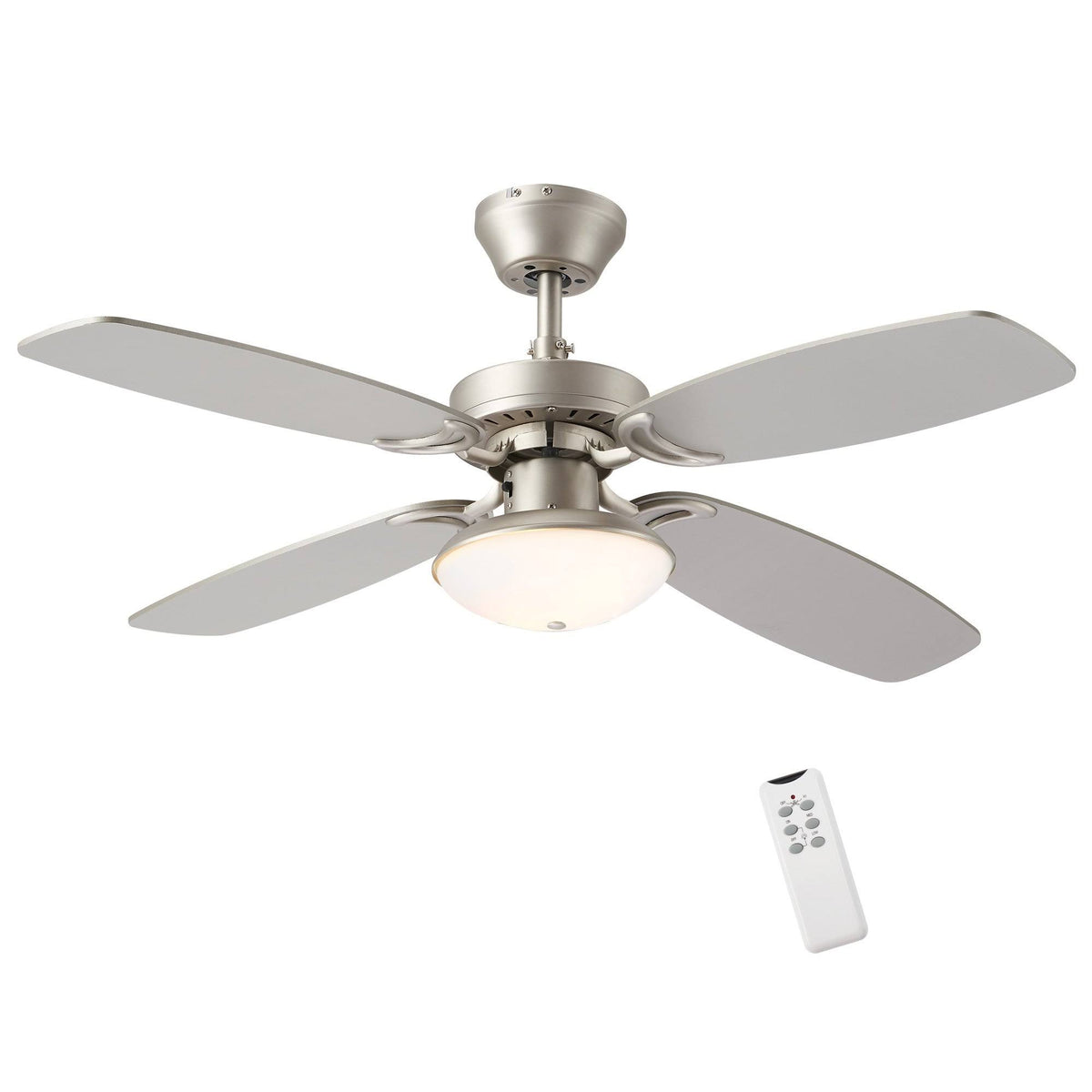 Brushed Nickel Ceiling Fan with Light and Remote Control V94493