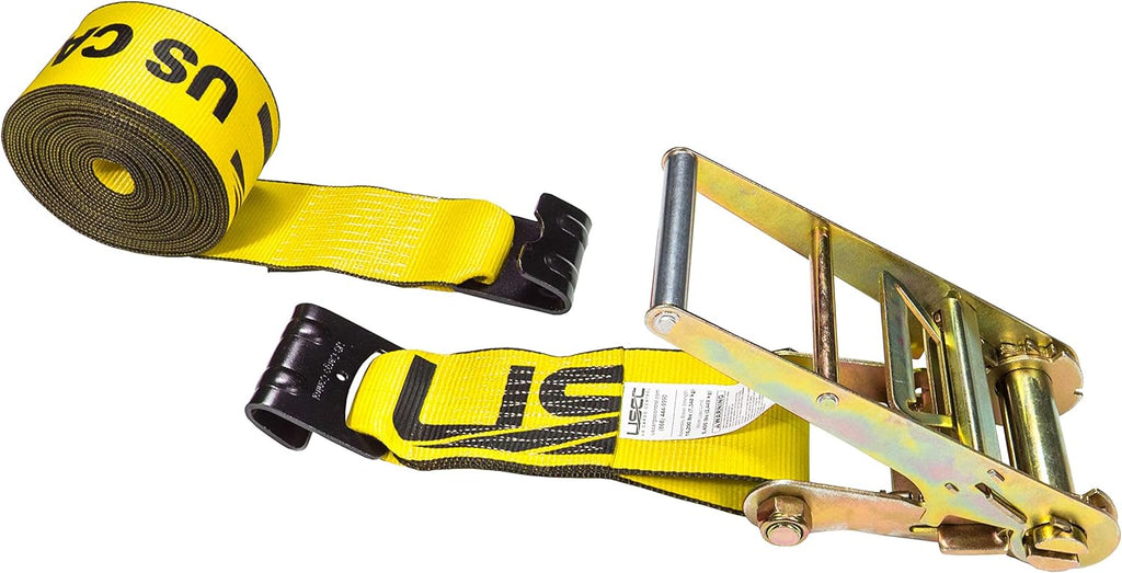 Yellow Ratchet Strap with Flat Hooks R3030