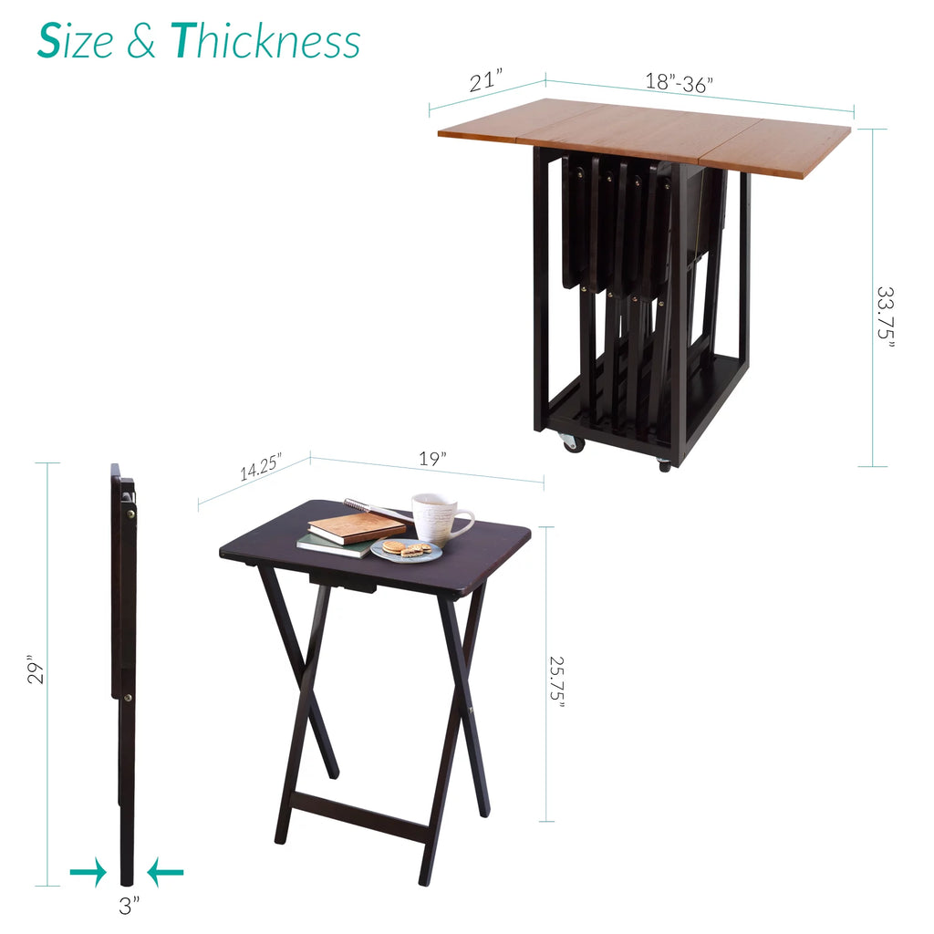 Solid Wood 5-Piece Snack Table Set Q185