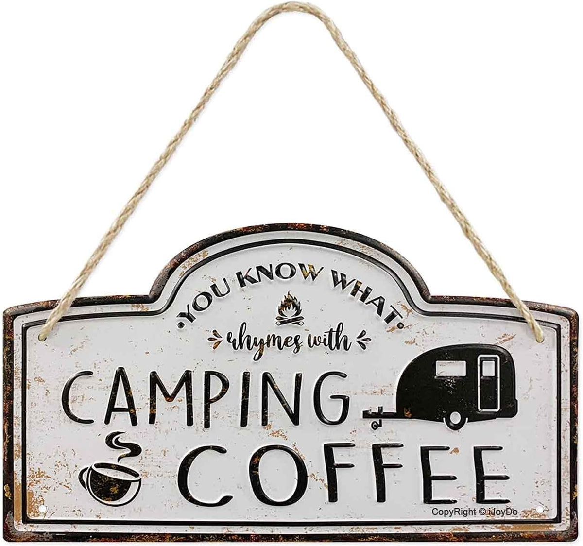 Camping Coffee Metal Sign 14 X 8 Inch D26846