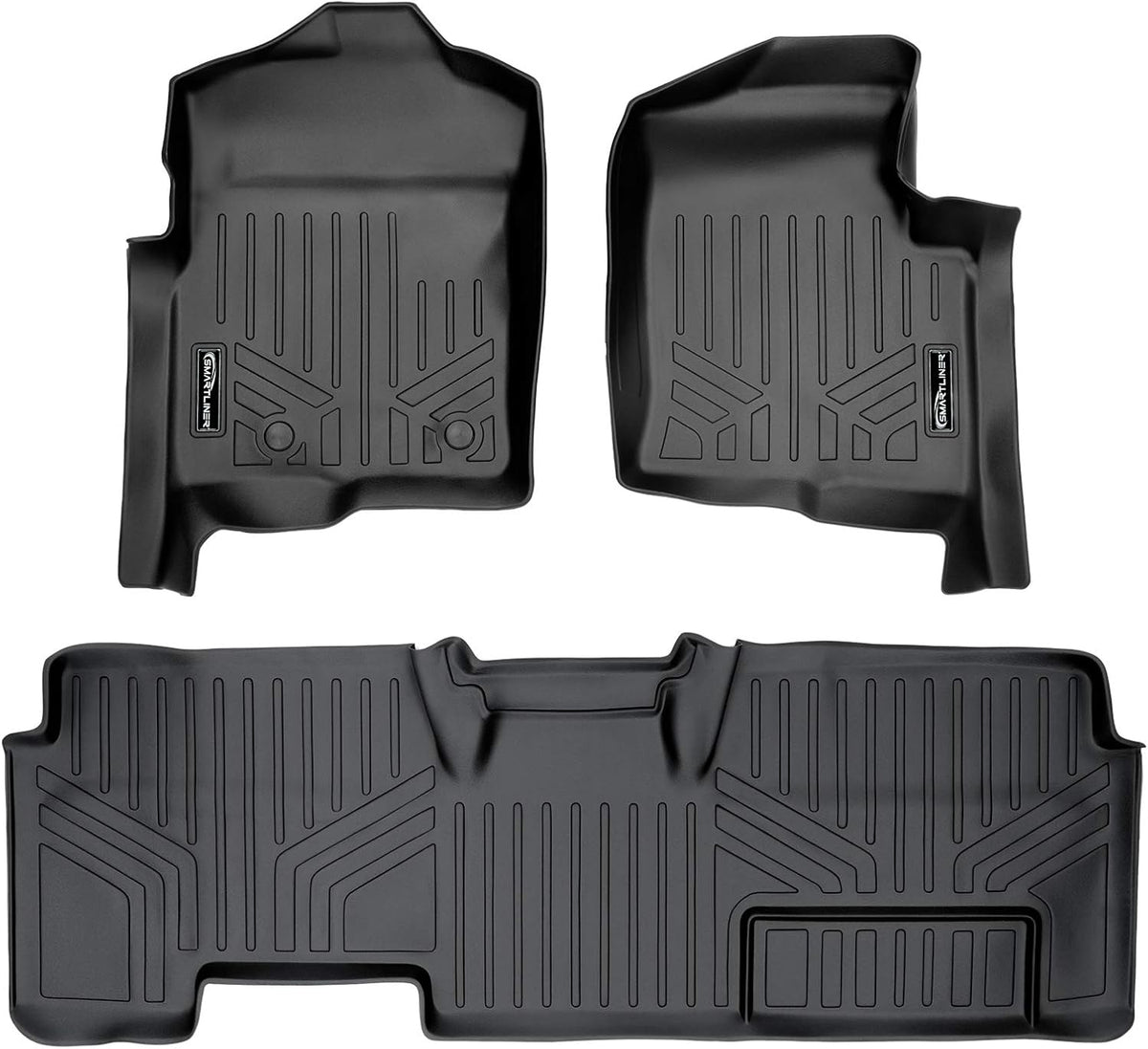 2 Row Black Floor Mats Set E321