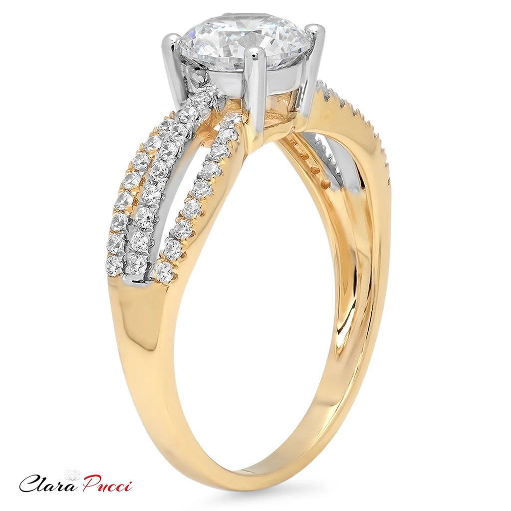 14K Yellow White Gold Diamond Engagement Ring W73436
