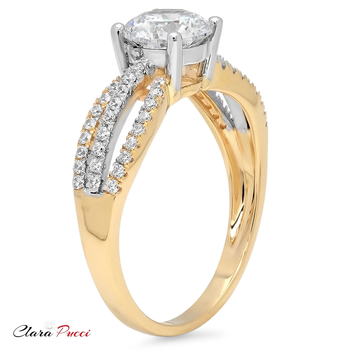 14K Yellow White Gold Diamond Engagement Ring W73436