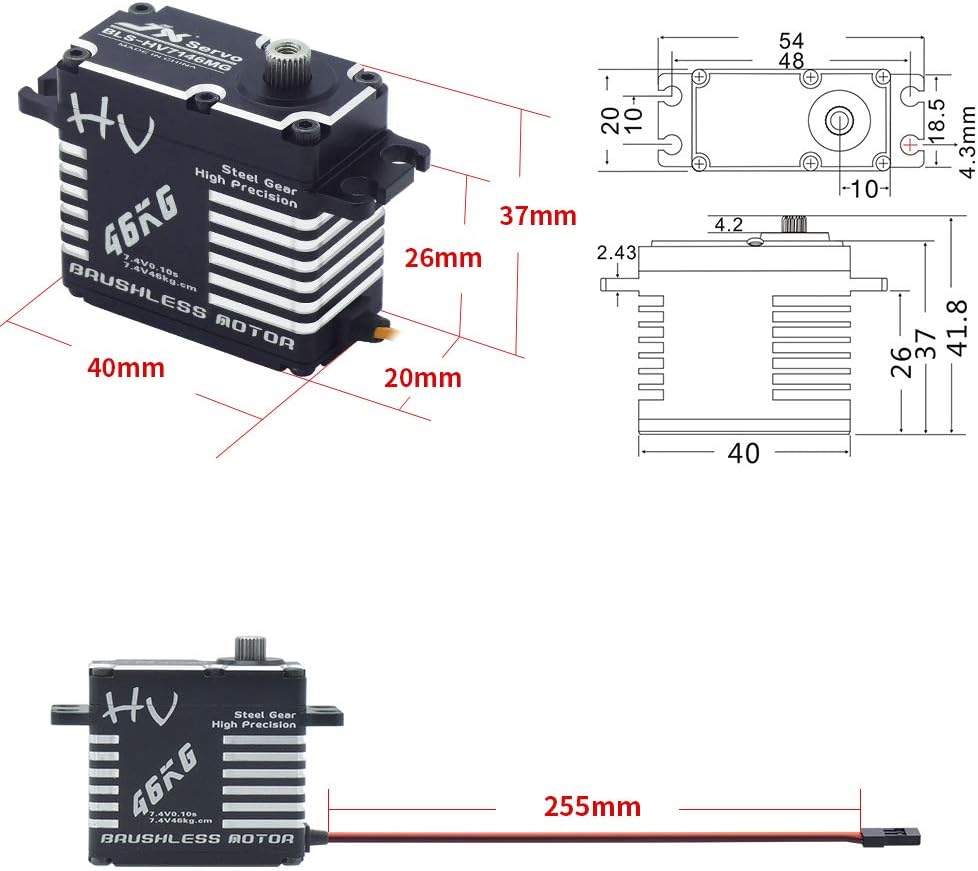 46kg Brushless Full CNC Digital Servo, Pack of 2 K97702