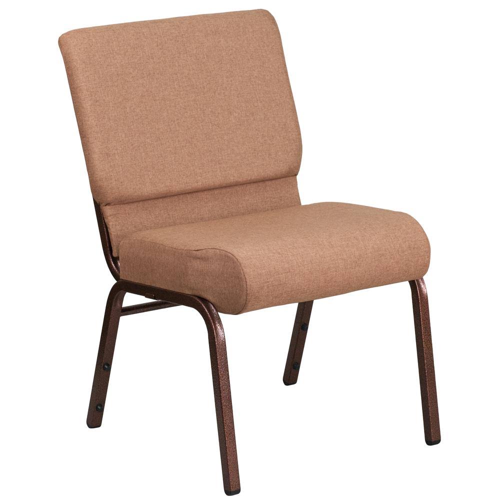Stacking Church Chair in Caramel Fabric - Copper Vein Frame T8068