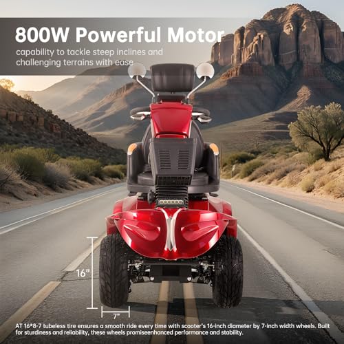 Red Heavy Duty 4 Wheel Mobility Scooter W969765