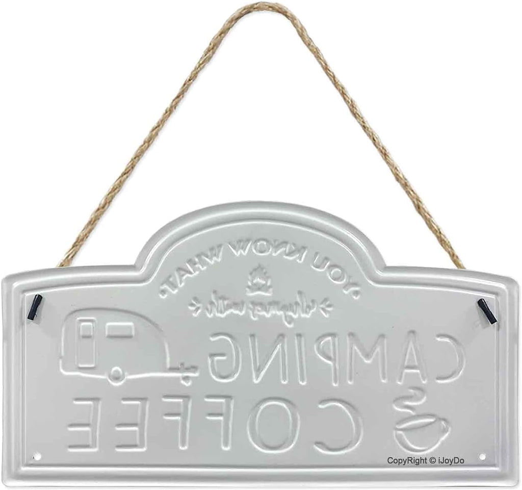 Camping Coffee Metal Sign 14 X 8 Inch D26846