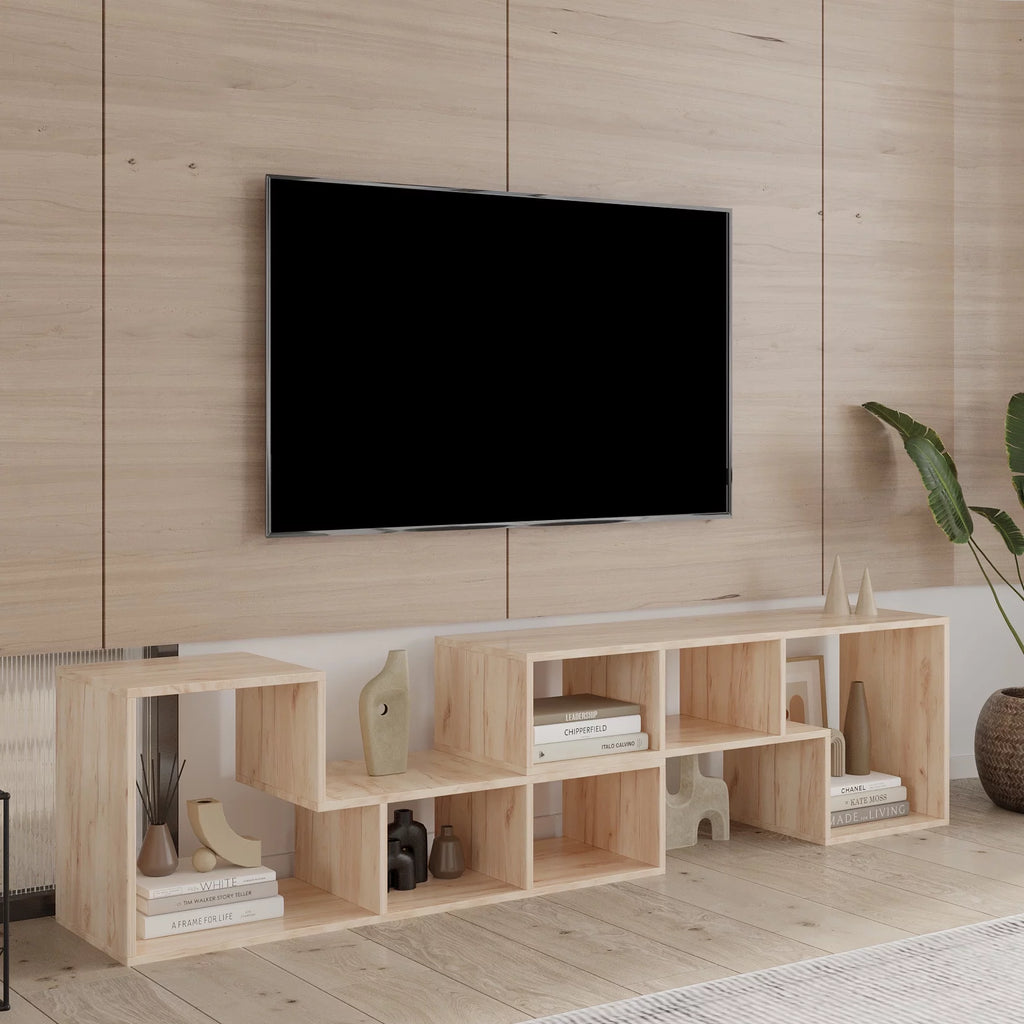 Oak L-Shaped Display Shelf Bookcase H42321