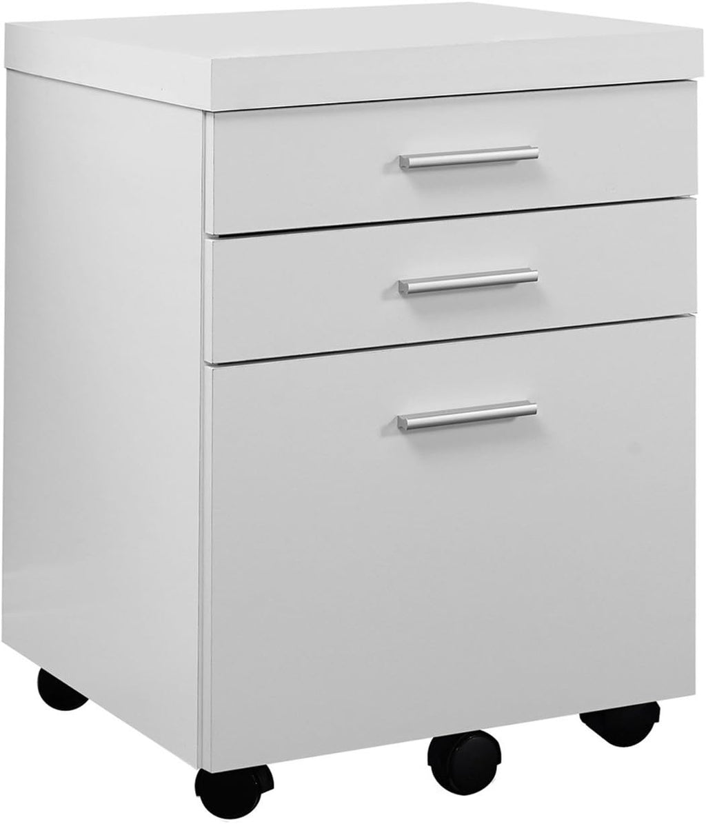 White 3 Drawer File Cabinet on Castors U5301