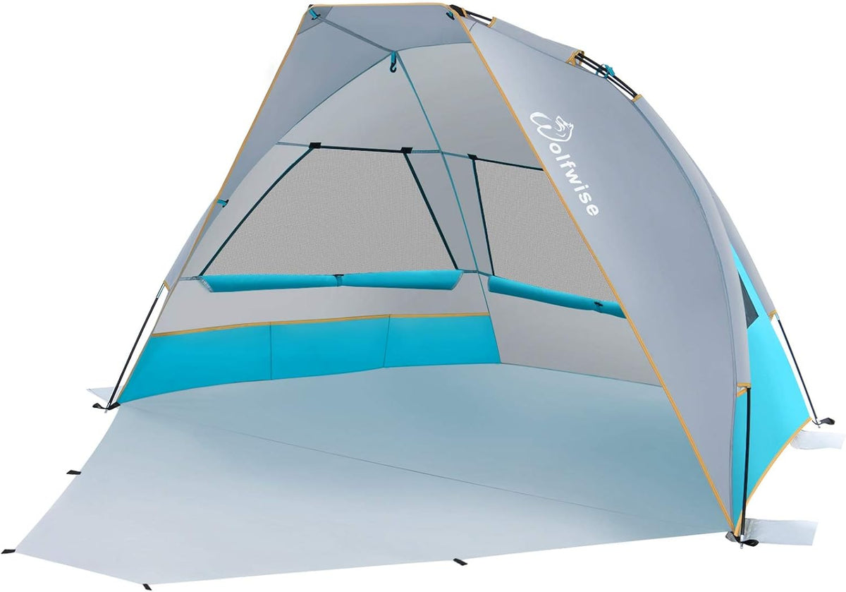 2-3 Person Portable Beach Tent UPF 50+ Sun Shade Canopy X9334