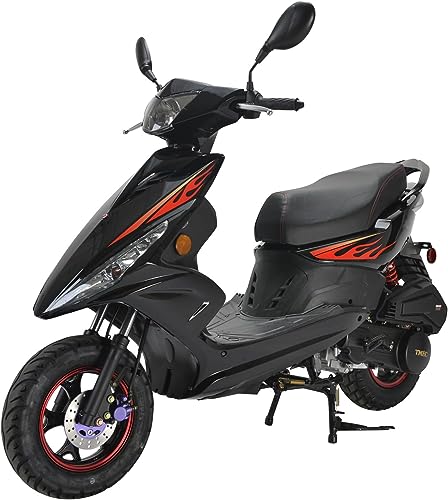 150cc Gas Moped Scooter with 10 inches Aluminum Wheels Black D7104