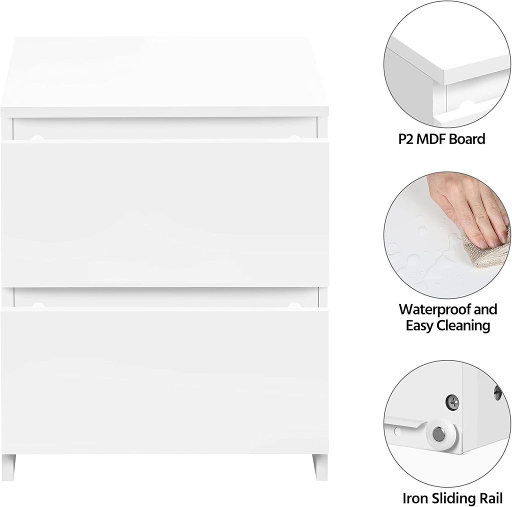 White 2-Drawer End Table M47102