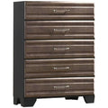 5 Drawer Chest in Dark Gray and Metallic Brown Wood C843030