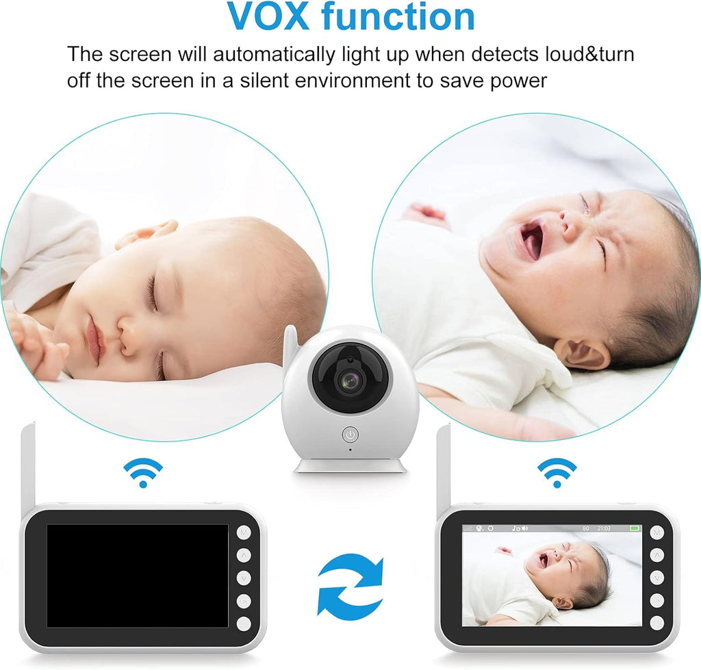 Video Baby Monitor with Camera and Audio, 4.3 Inch LCD Screen P744476