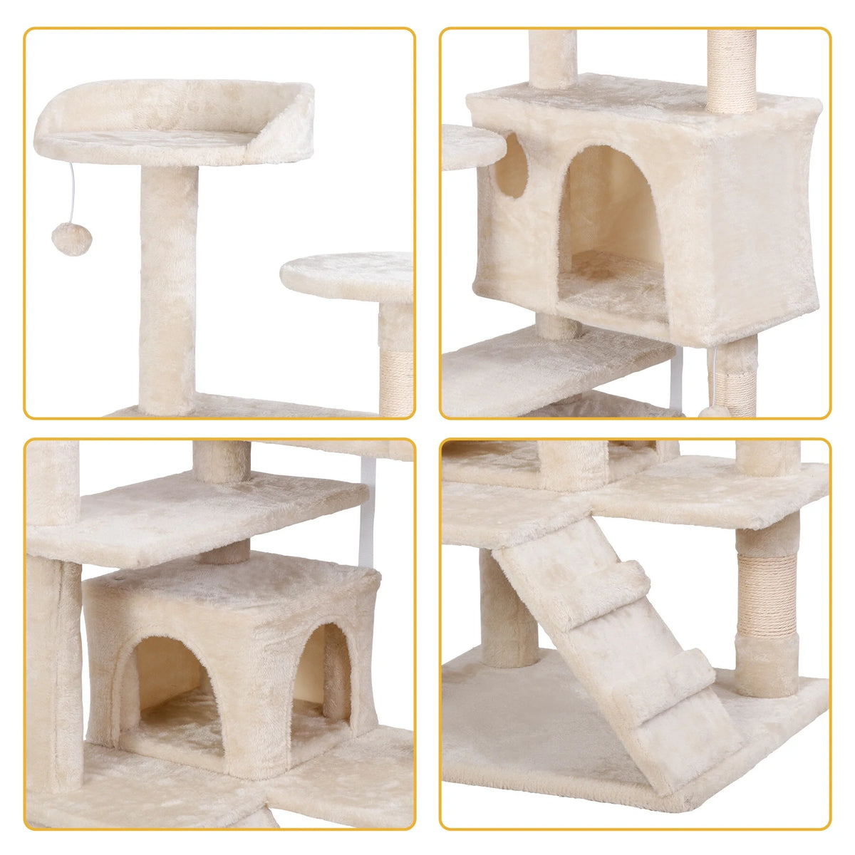 53" Cat Tree Tower with Scratching Board U8332