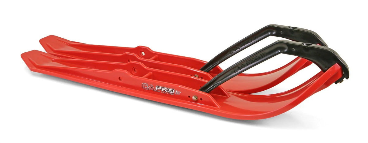 Red XPT Snowmobile Skis with 6" Round Bars Complete Kit Z32079