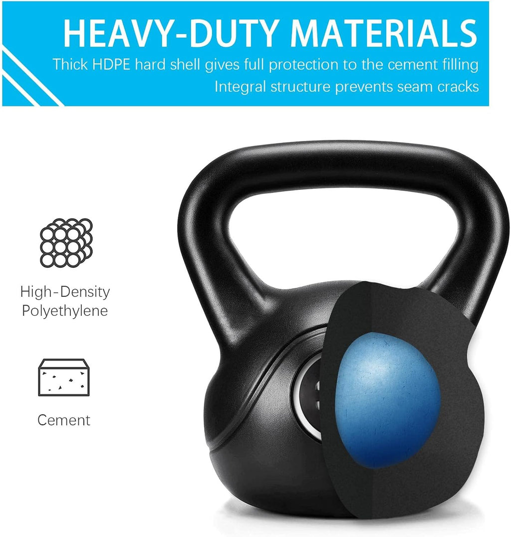 35lbs Kettlebell Weights with Wide Flat Base Textured Grip K946653