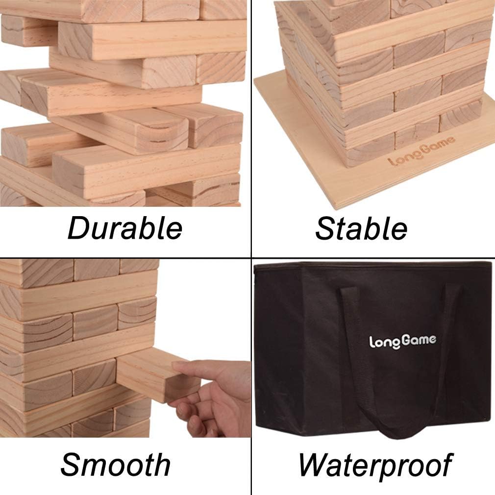 Jumbo Wood Stacking Lawn Game with Carry Bag B855