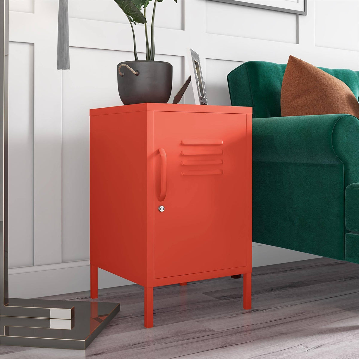 Blue Metal Locker End Table J2827