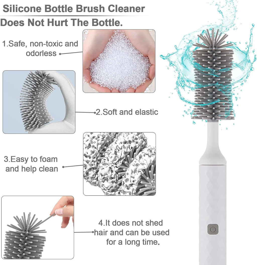 White 1500mAh Electric Baby Bottle Brush Set I716838