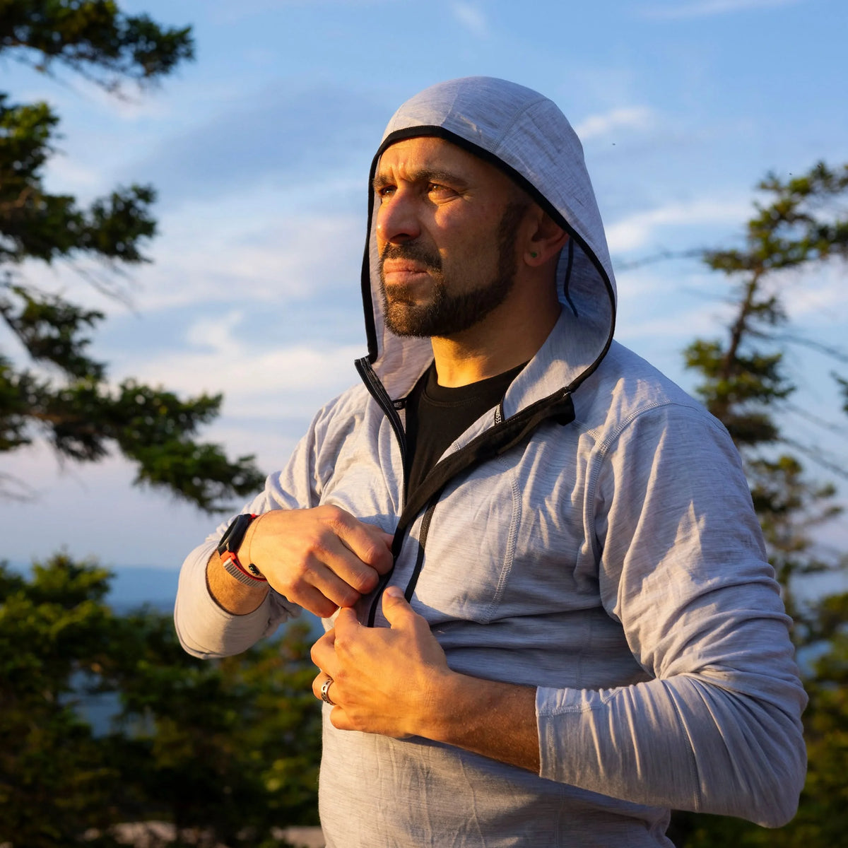 Wool 1/4 Zip Merino Sun Hoodie J1248