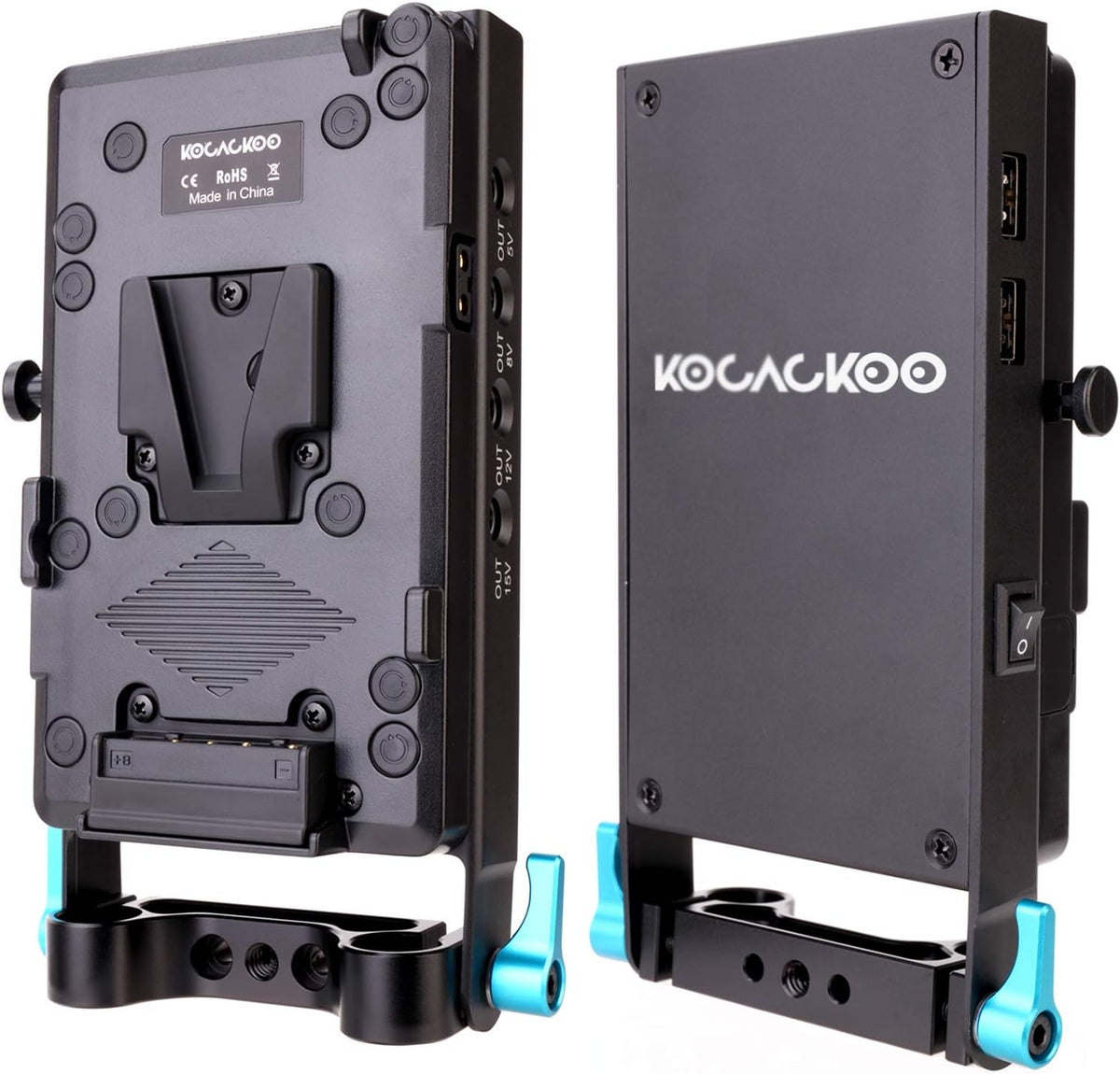 V-Mount Lock Battery Plate Power Supply Splitter Adapter with 15mm Rod Clamp V333770