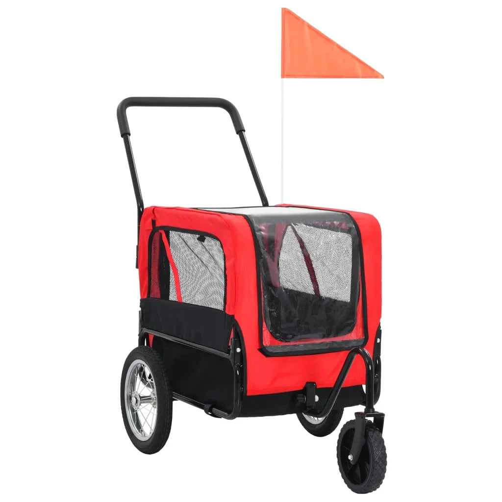 Red and Black Pet Bike Trailer Jogging Stroller E3397