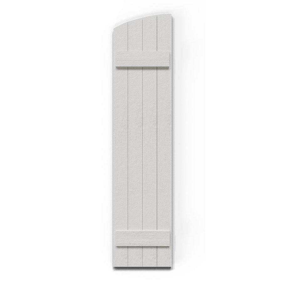 Rustic Faux Wood Shutters with Elliptical Arch Top Z736723