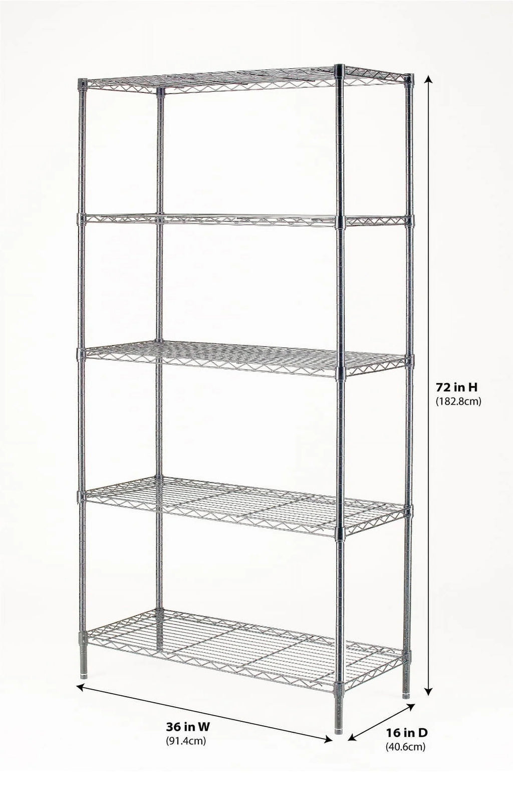 Chrome Wire 5-Tier 1750lb Capacity L93328