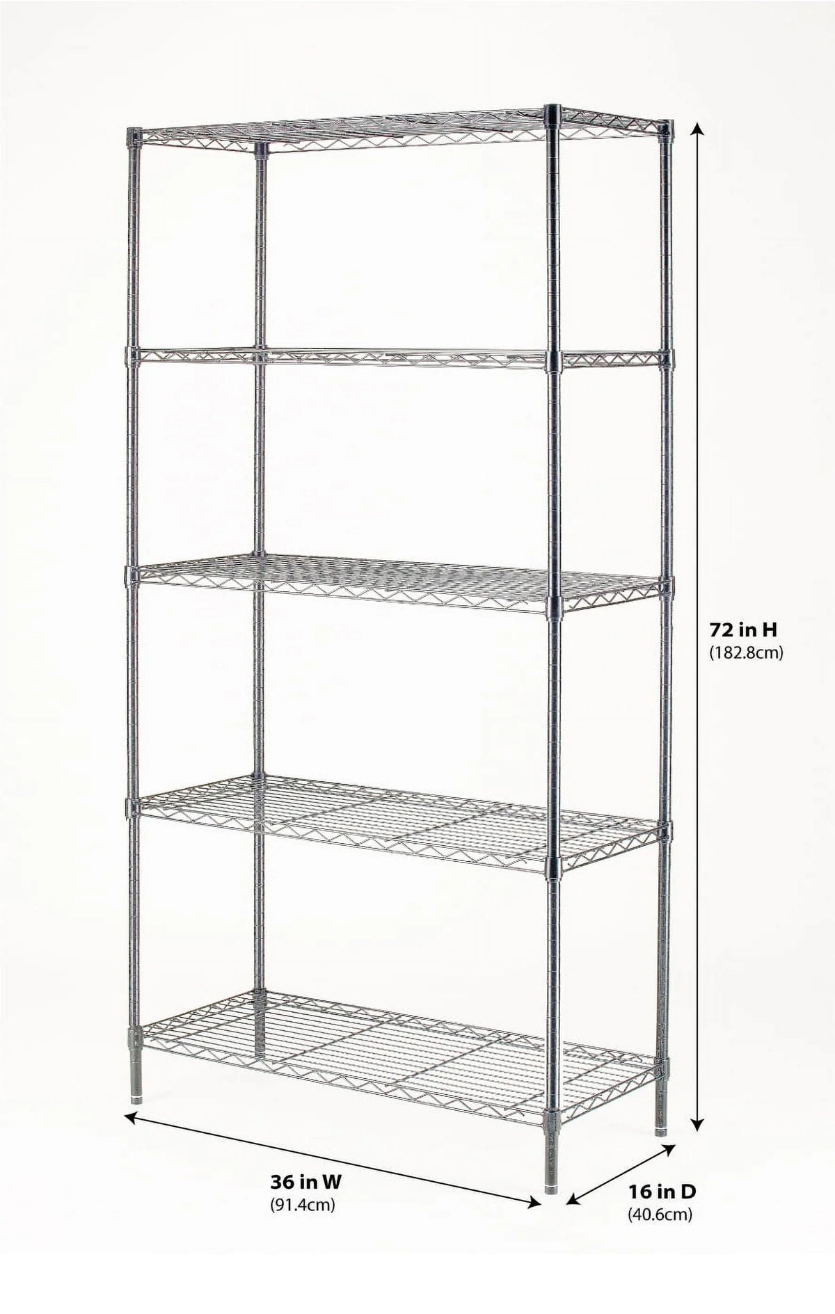 Chrome Wire 5-Tier 1750lb Capacity L93328