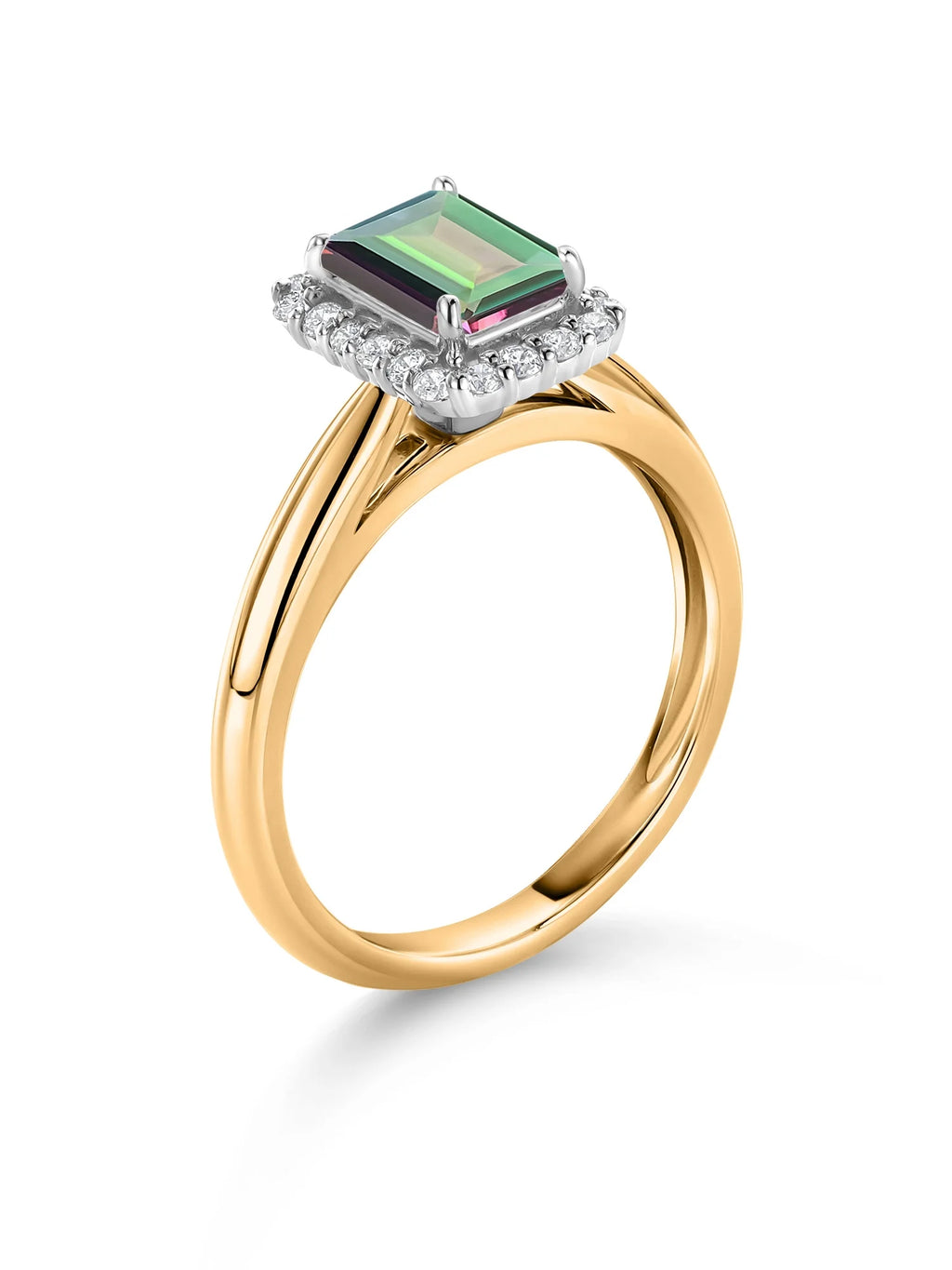 1.16 Ct Green Mystic Topaz Halo Engagement Ring C3283
