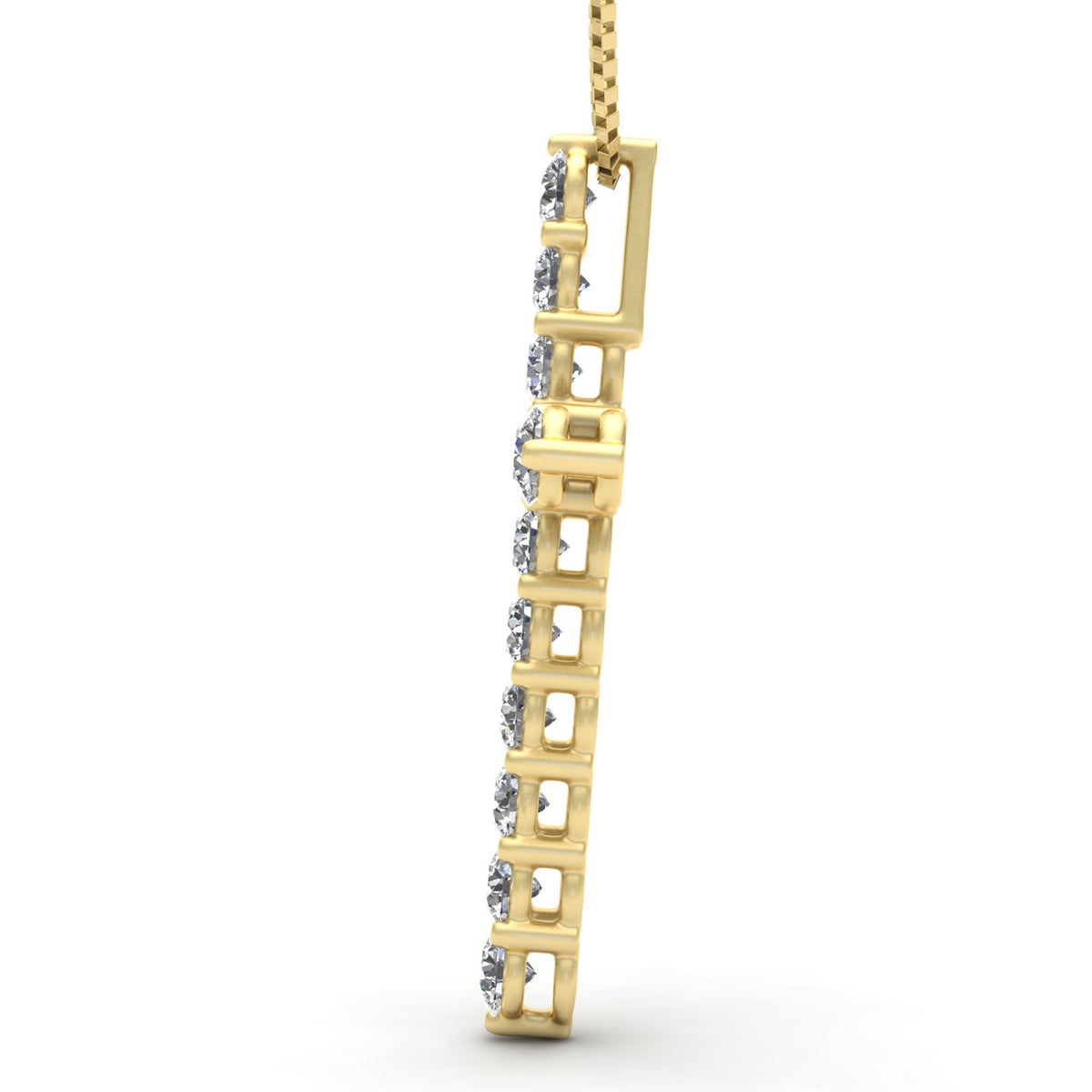 14k Yellow Gold Diamond Cross Pendant Necklace E61135