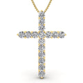 14k Yellow Gold Diamond Cross Pendant Necklace E61135