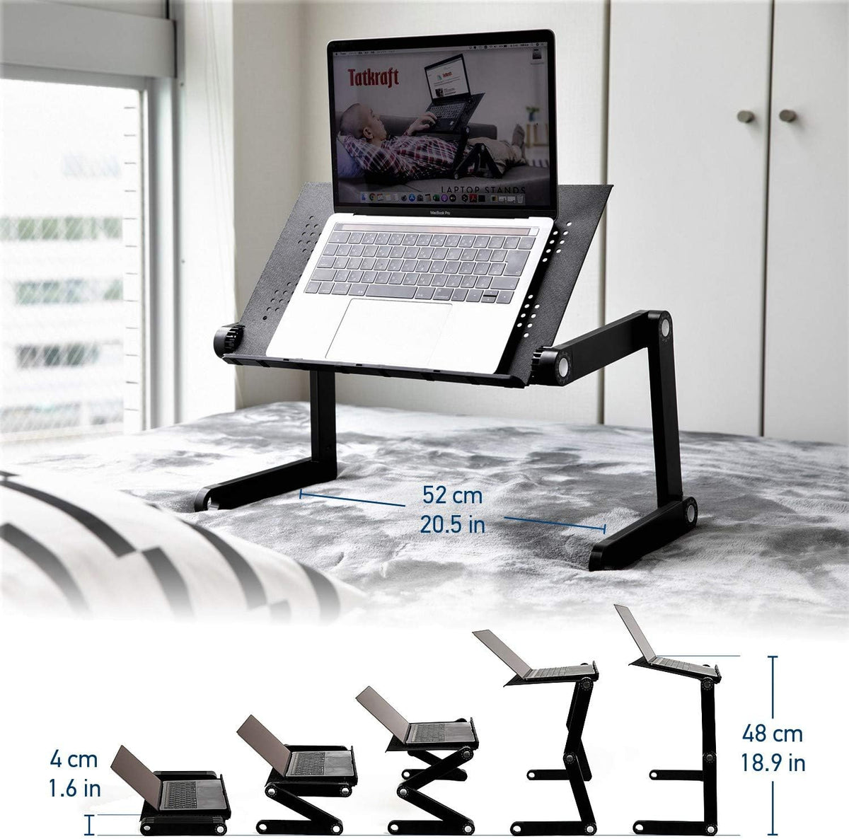 Black Pack of 2 Folding Laptop Table P449974