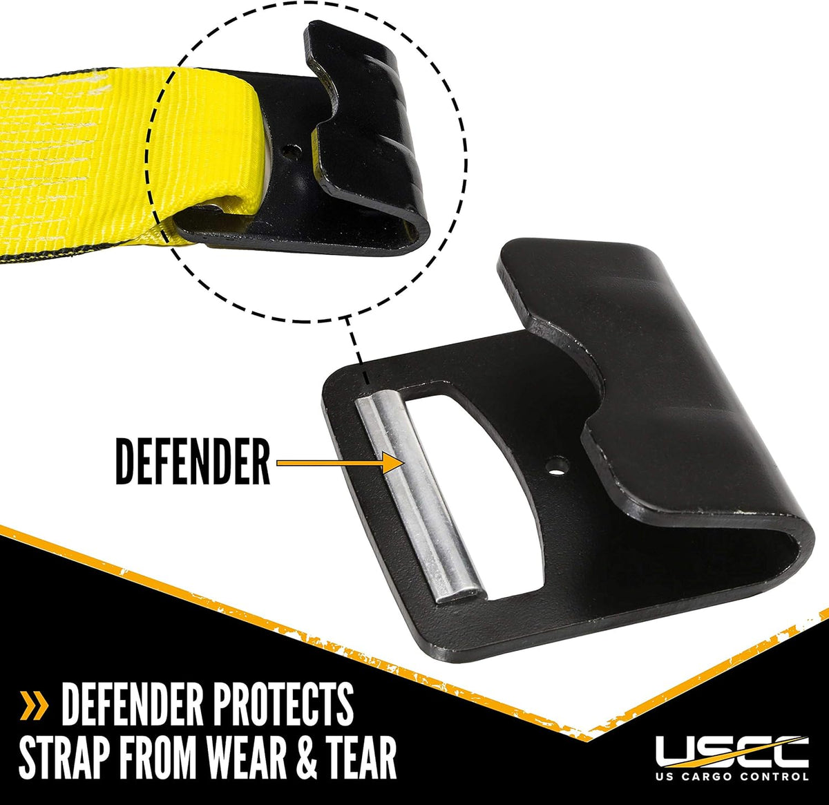 Yellow Ratchet Strap with Flat Hooks R3030