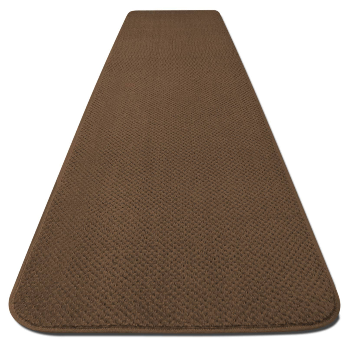 Toffee Brown 22 ft. x 27 in. Skid-Resistant Carpet Runner M789763