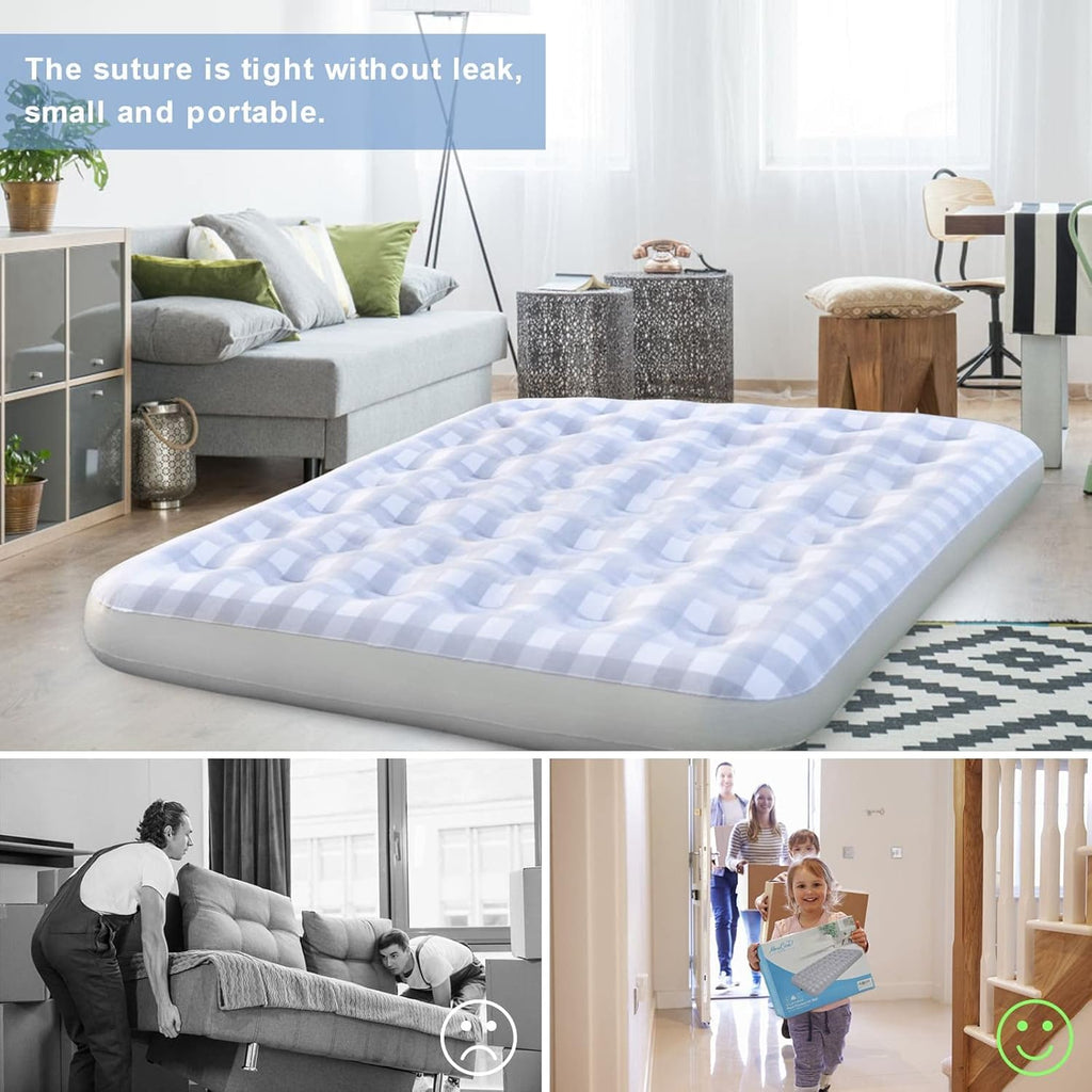 Queen Air Mattress with Flocked Top Waterproof Cover Repair Kit G3146