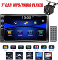 Double Din 7 Touchscreen Car Stereo with Bluetooth FM AM Radio MP3 USB AUX Rear View Camera H666945