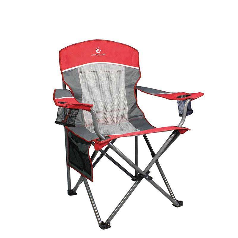 Oversized Mesh Camping Chair Red Grey Z857423