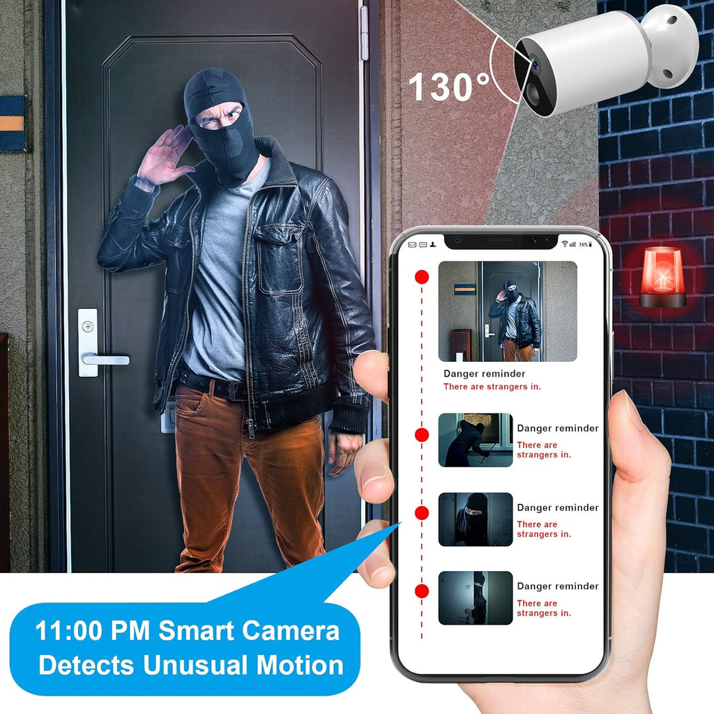 Wireless Outdoor Security Camera with 1080p HD Night Vision and Motion Detection T9833