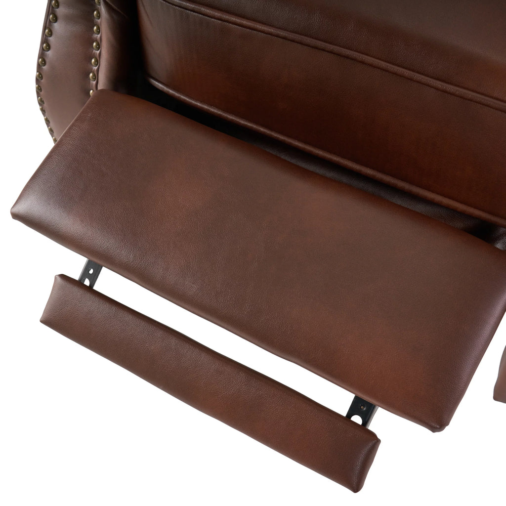 Multibrown and Dark Brown Faux Leather Recliner N841