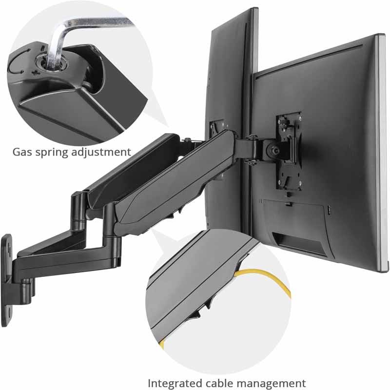 Dual Monitor Wall Mount Bracket for 2 LCD Displays X8130