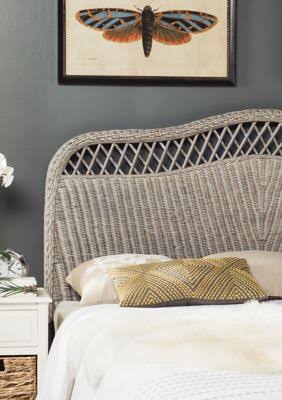 Antique Grey Rattan Full Headboard H19201