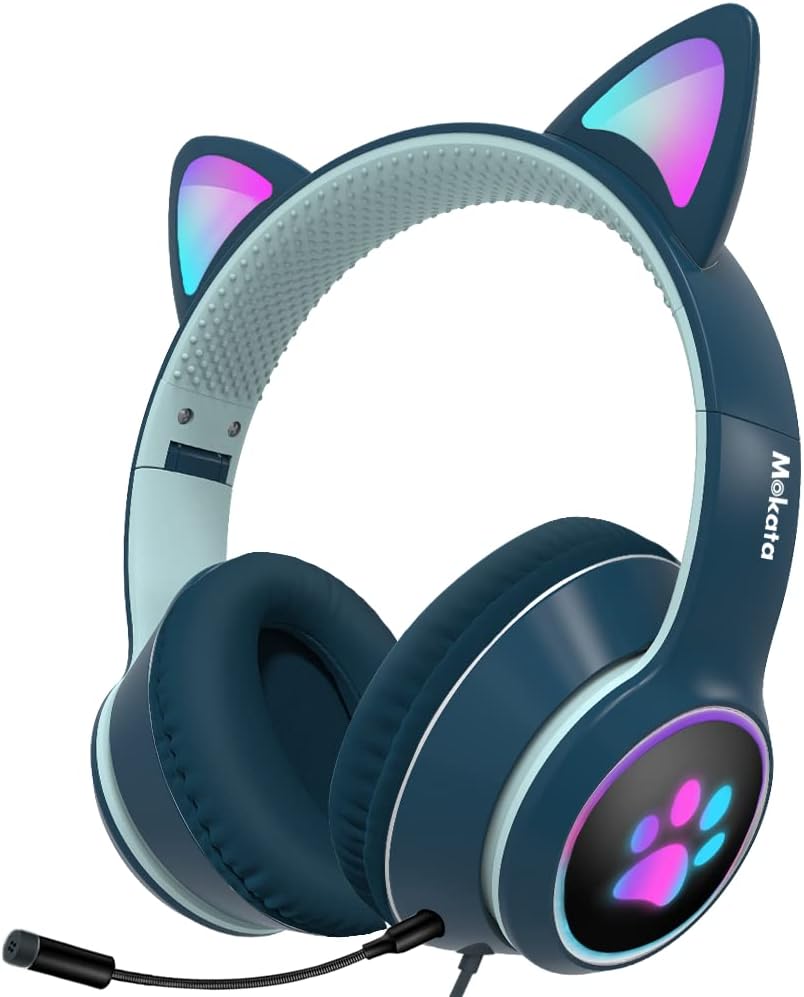 Navy Blue Wired Over Ear Gaming Headset with Microphone A86702