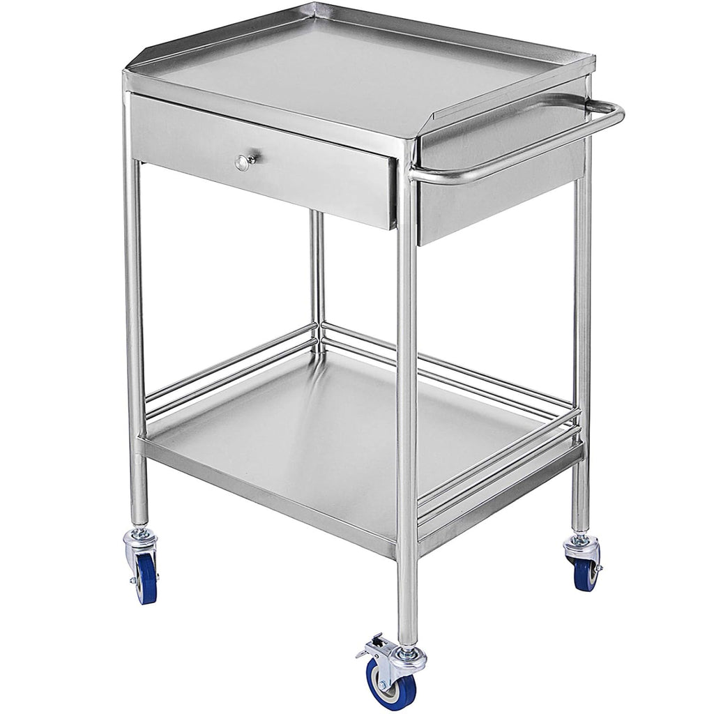 Stainless Steel Utility Cart with 2 Shelves and 1 Drawer T7859