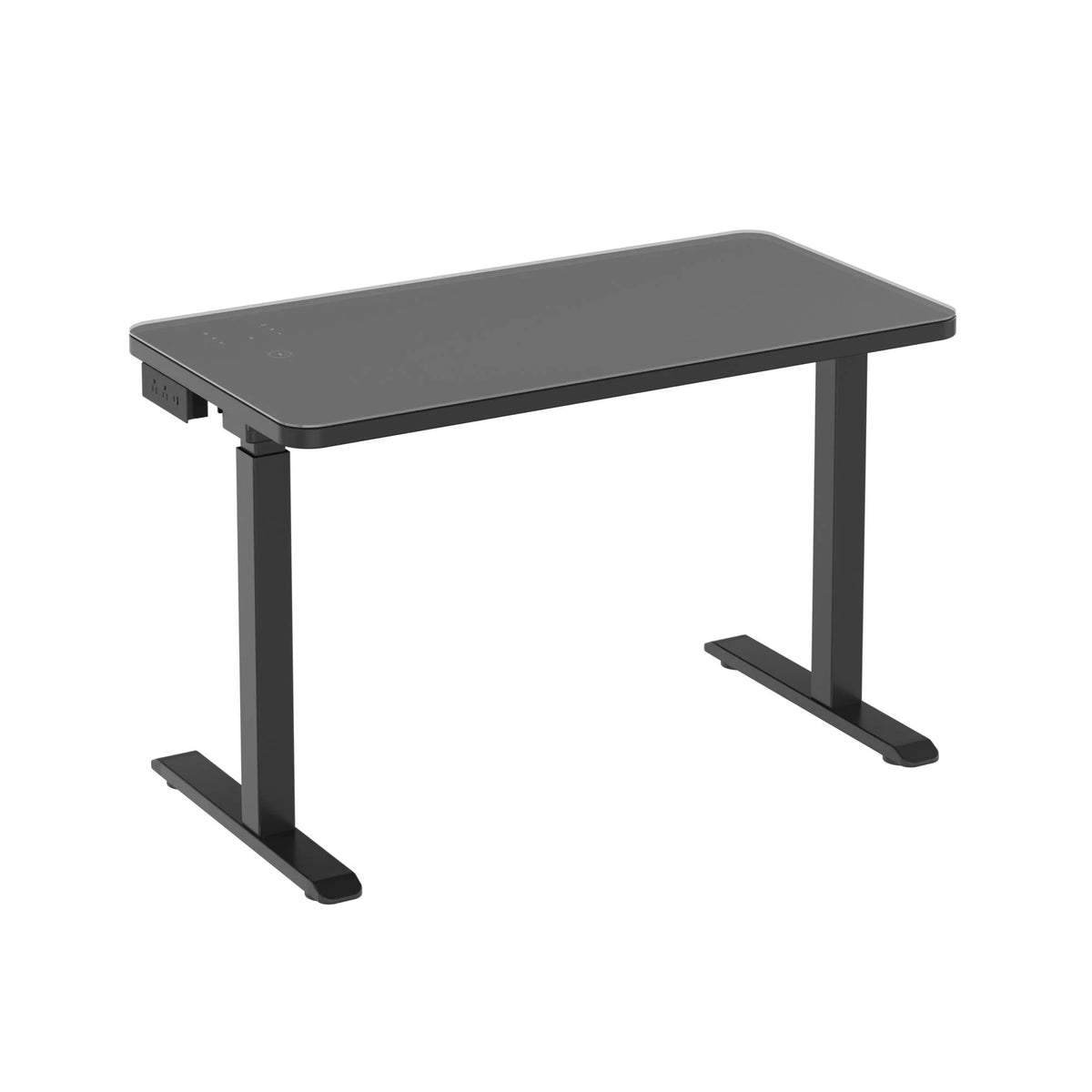 Black Glass Tabletop Standing Desk D563