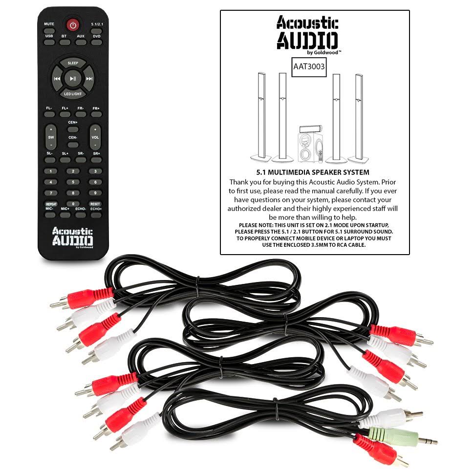 Tower 5.1 Bluetooth Speaker System with 2 Extension Cables O8432